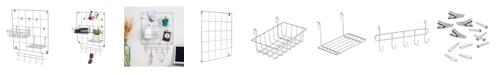 Honey Can Do 8-Piece Chrome Wire Wall Grid with Storage Accessories